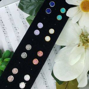 Faux Druzy Post Earrings